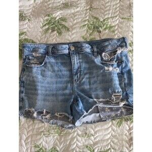 American Eagle Outfitters Light Blue Distressed Denim Cutoff Shorts